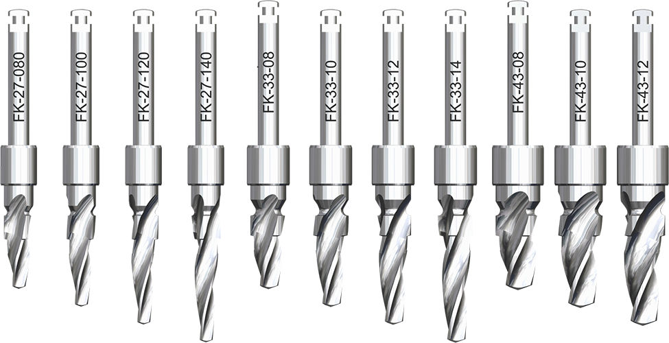 Range of tapered drills from the EVL® Konik Kit