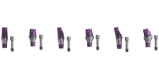 Short abutments and healing screws for In-Kone® dental implants